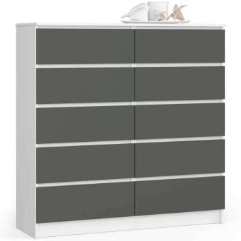 Komód - Akord Furniture K120-10 - fehér / szürke kép