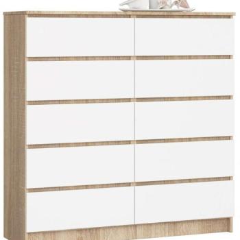 Komód - Akord Furniture K120-10 - sonoma tölgy / fehér kép