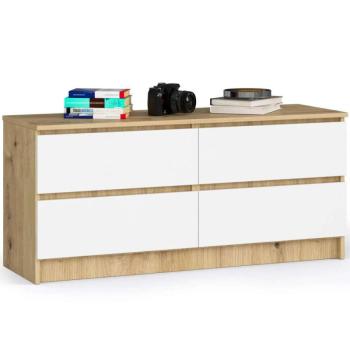 Komód - Akord Furniture K120-4 - arany tölgy / fehér kép