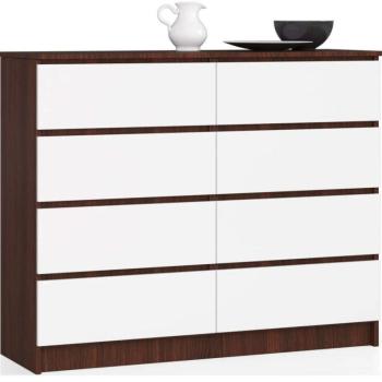 Komód - Akord Furniture K120-8 - wenge / fehér kép