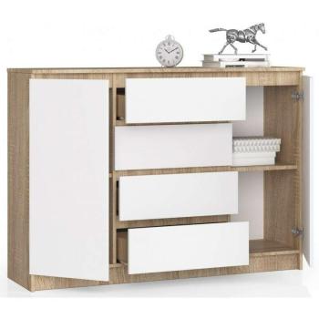 Komód Akord Furniture K140-2D4SZ  sonoma tölgy, fehér kép