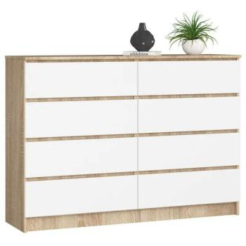 Komód - Akord Furniture K140-8 - sonoma tölgy / fehér kép