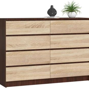 Komód - Akord Furniture K140-8 - wenge / sonoma tölgy kép