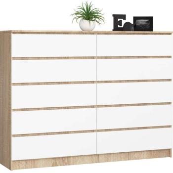 Komód - Akord Furniture K160-10 - sonoma tölgy / fehér kép