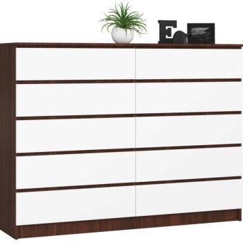 Komód - Akord Furniture K160-10 - wenge / fehér kép