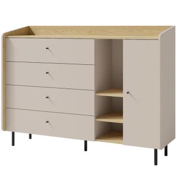 Komód Alessio AE7 4S1D Bézs/Tölgy kép