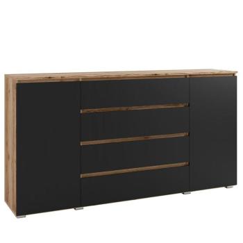 Komód Cosmo C06 Tölgy Delano Sötét / Fekete kép