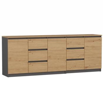 Komód Costa 1d3s 2d3s Antracit/Artisan kép