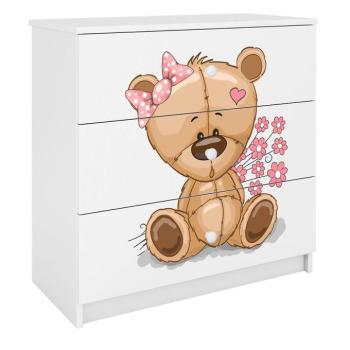Komód gyermek számára Babydreams fehér – Medve Virágok kép