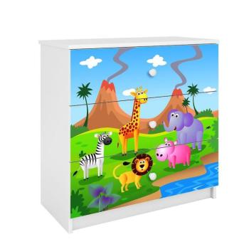 Komód gyermek számára Babydreams fehér – Safari kép