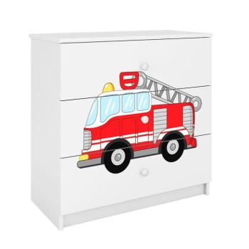 Komód gyermek számára Babydreams fehér – Tűzoltóosztag kép