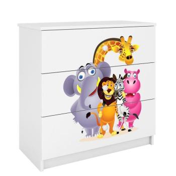 Komód gyermek számára Babydreams fehér – Zoo kép