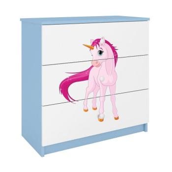 Komód gyermek számára Babydreams Kék– Egyszarvú kép