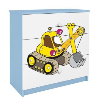 Komód gyermek számára Babydreams Kék– Kotrógép kép