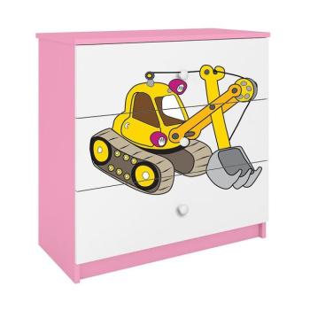 Komód gyermek számára Babydreams Rózsaszín – Kotrógép kép