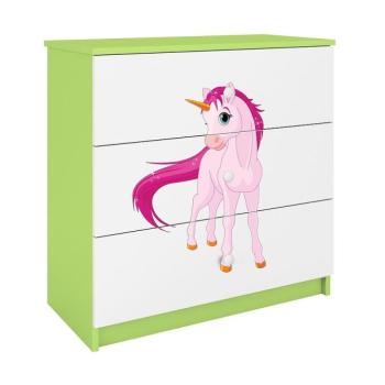 Komód gyermek számára Babydreams Zöld – Egyszarvú kép
