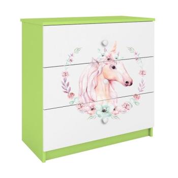 Komód gyermek számára Babydreams Zöld – ló kép