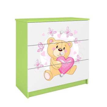 Komód gyermek számára Babydreams Zöld – Medve Pillangó kép