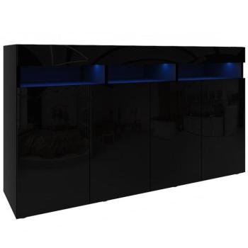 Komód Izumi 140 BL fekete mat/fényes kép