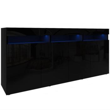 Komód Izumi 175 BL fekete mat/fényes kép