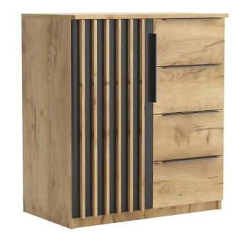 Komód Sorento I Craft arany/fekete kép