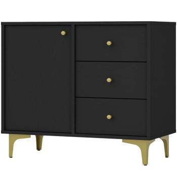 Komód Tokyo 1  1F 3S fekete grafit 814 kép