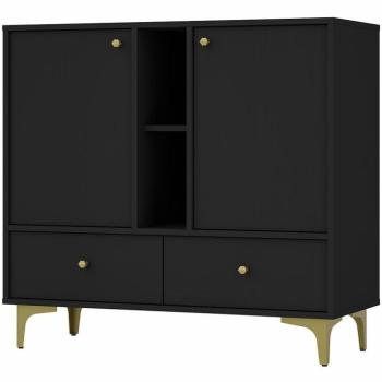 Komód Tokyo 1  2F 2S fekete grafit 825 kép