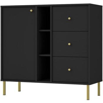 Komód Tokyo 2  1F 3S fekete grafit 824 kép