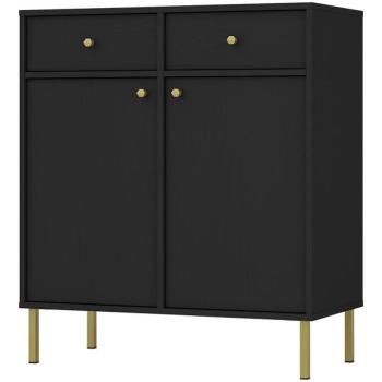 Komód Tokyo 2  2F 2S fekete grafit 826 kép