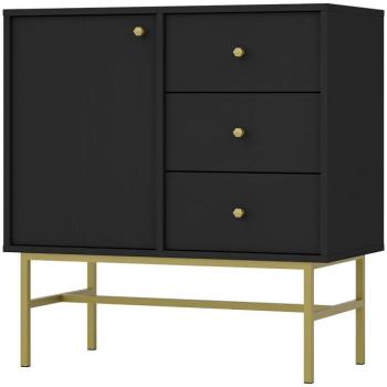 Komód Tokyo 3  1F 3S fekete grafit 814 kép