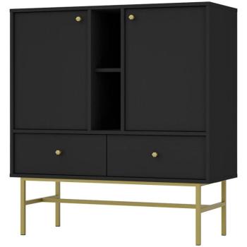 Komód Tokyo 3  2F 2S fekete grafit 825 kép