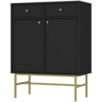 Komód Tokyo 3  2F 2S fekete grafit 826 kép