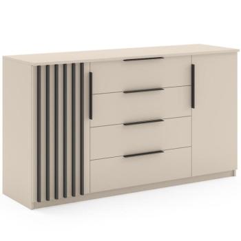 Komód Torino II kasmír/fekete lamella kép