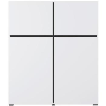 Komód Wysoka Cross 4d Fehér/Fekete kép