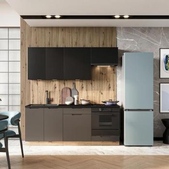 Konyhabútor Isabel Fekete borsó Tölgy Artisan/Mocca Grey kép