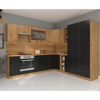 Konyhabútor Modena Fekete/Artisan 270x235 Cm kép