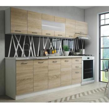 Konyhabútor Perła 260 zb 28mm sonoma/kor fehér kép