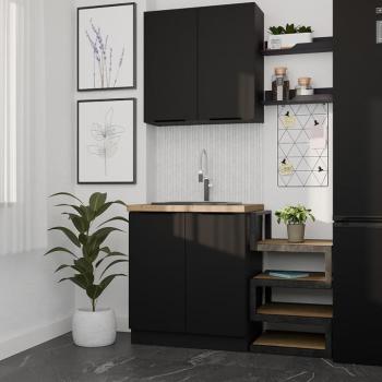 Konyhabútor Siena Fekete Mat 80cm Munkalap nélkül kép