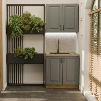 Konyhabútor Stilo Dustgrey/Artisan 80cm Munkalap nélkül kép