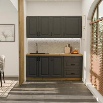 Konyhabútor Stilo Grafit/Artisan 180cm  konyhai munkalap nélkül kép