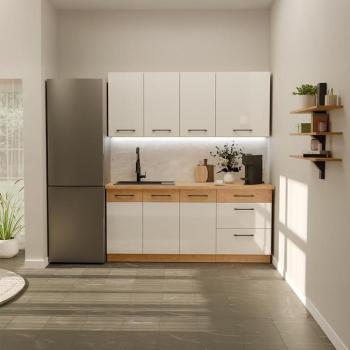 Konyhabútor Vigo Fehér Fényes 180cm  konyhai munkalap nélkül kép