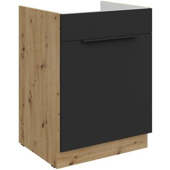 Konyhaszekrény Aria-Bl/Ar Anti Fingerprint 60zl 1s Bb kép