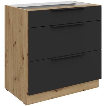 Konyhaszekrény Aria-Bl/Ar Anti Fingerprint 80d 3s Bb kép