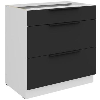 Konyhaszekrény Aria-Bl/Wh Anti Fingerprint 80d 3s Bb kép