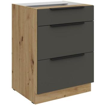 Konyhaszekrény Aria-Gr/Ar Anti Fingerprint 60d 3s Bb kép