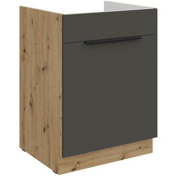 Konyhaszekrény Aria-Gr/Ar Anti Fingerprint 60zl 1s Bb kép