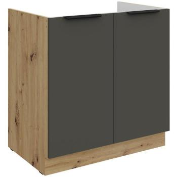 Konyhaszekrény Aria-Gr/Ar Anti Fingerprint 80zl 2f Bb kép