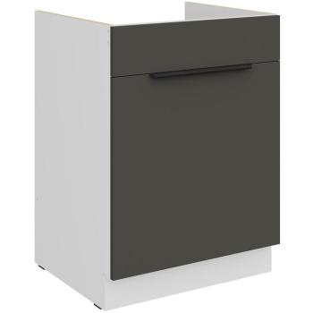 Konyhaszekrény Aria-Gr/Wh Anti Fingerprint 60zl 1s Bb kép