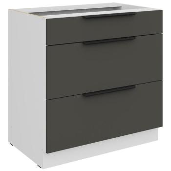 Konyhaszekrény Aria-Gr/Wh Anti Fingerprint 80d 3s Bb kép