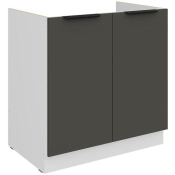 Konyhaszekrény Aria-Gr/Wh Anti Fingerprint 80zl 2f Bb kép